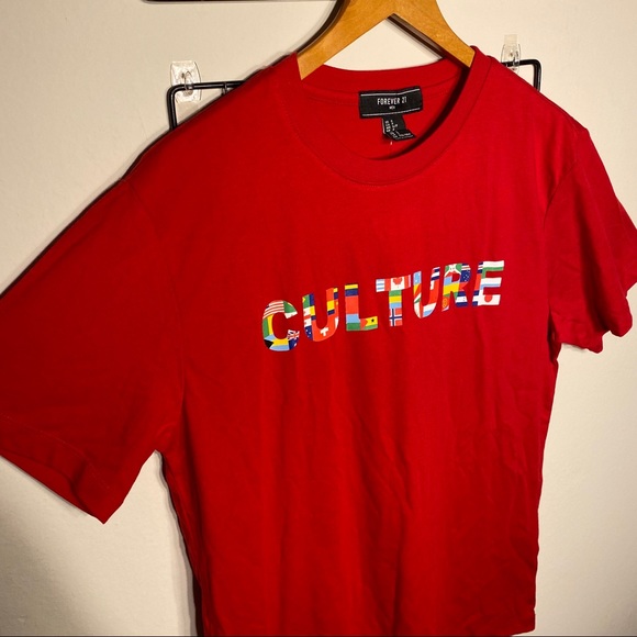 FOREVER21 MEN RED CULTURE GLOBAL SHIRT - Picture 4 of 6